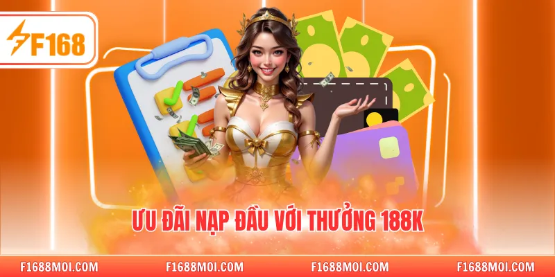 Ưu đãi nạp đầu với thưởng 188k